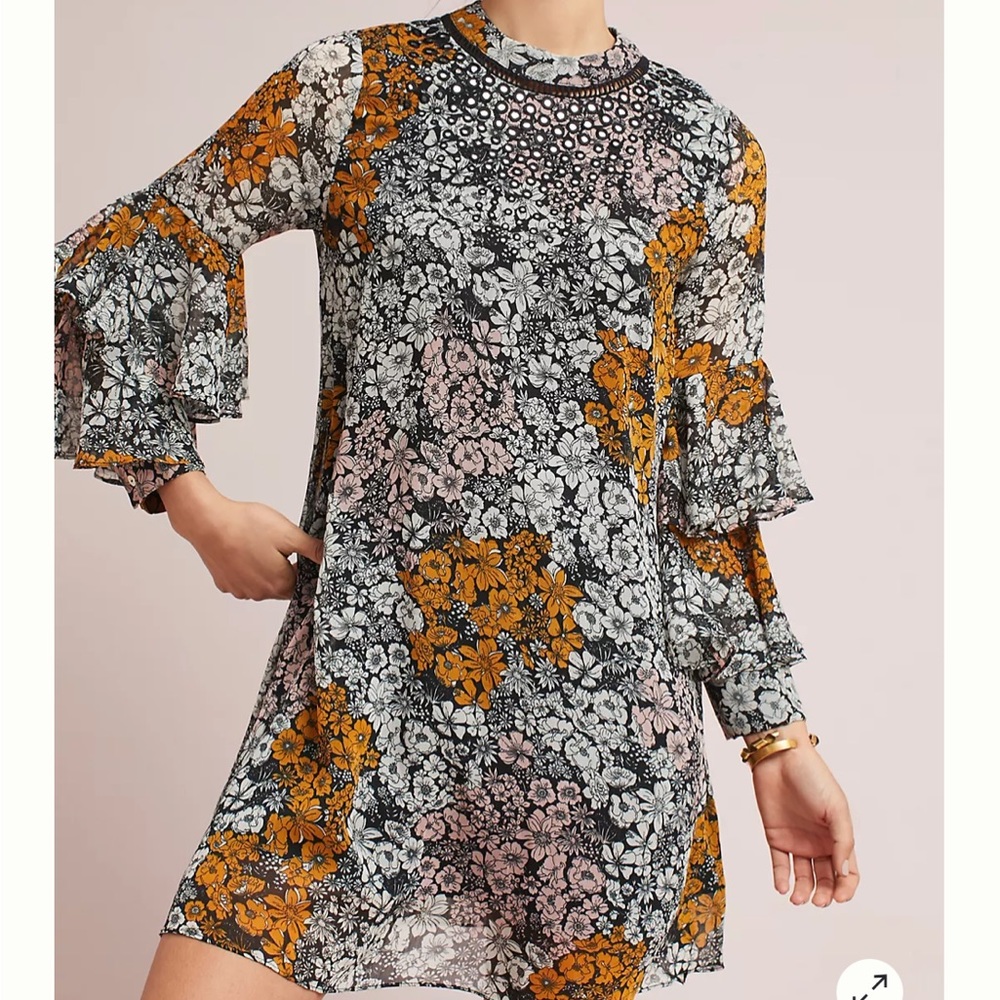 Anthropologie Flutter Runic Dress